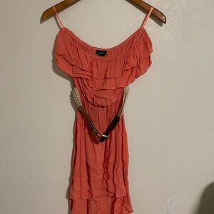 Rue21 Coral Ruffled One-Shoulder Summer Dress